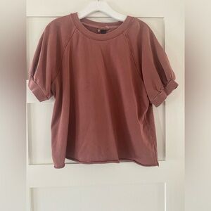 Universal Thread Rust Colored Puff Sleeve Sweatshirt Shirt - Size L